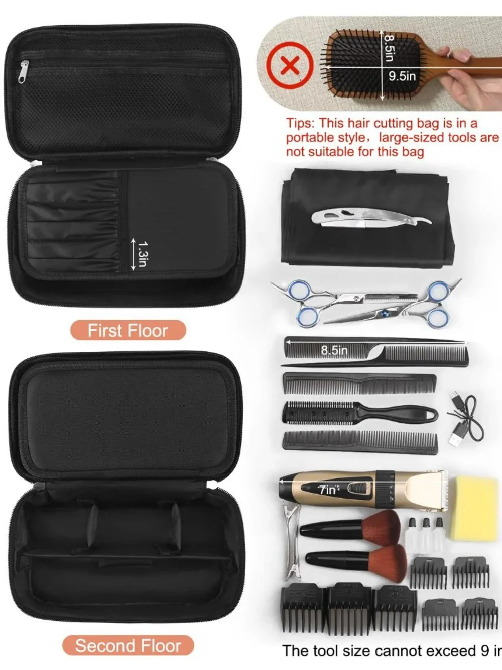 Barber Tool Bag, Hair Clipper Bag Hair Cutting Scissors Storage Bag Shaving Kits